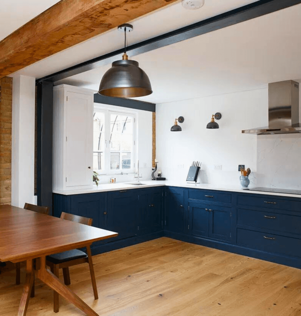 Kitchen created from garage conversion in London SE1 renovation
