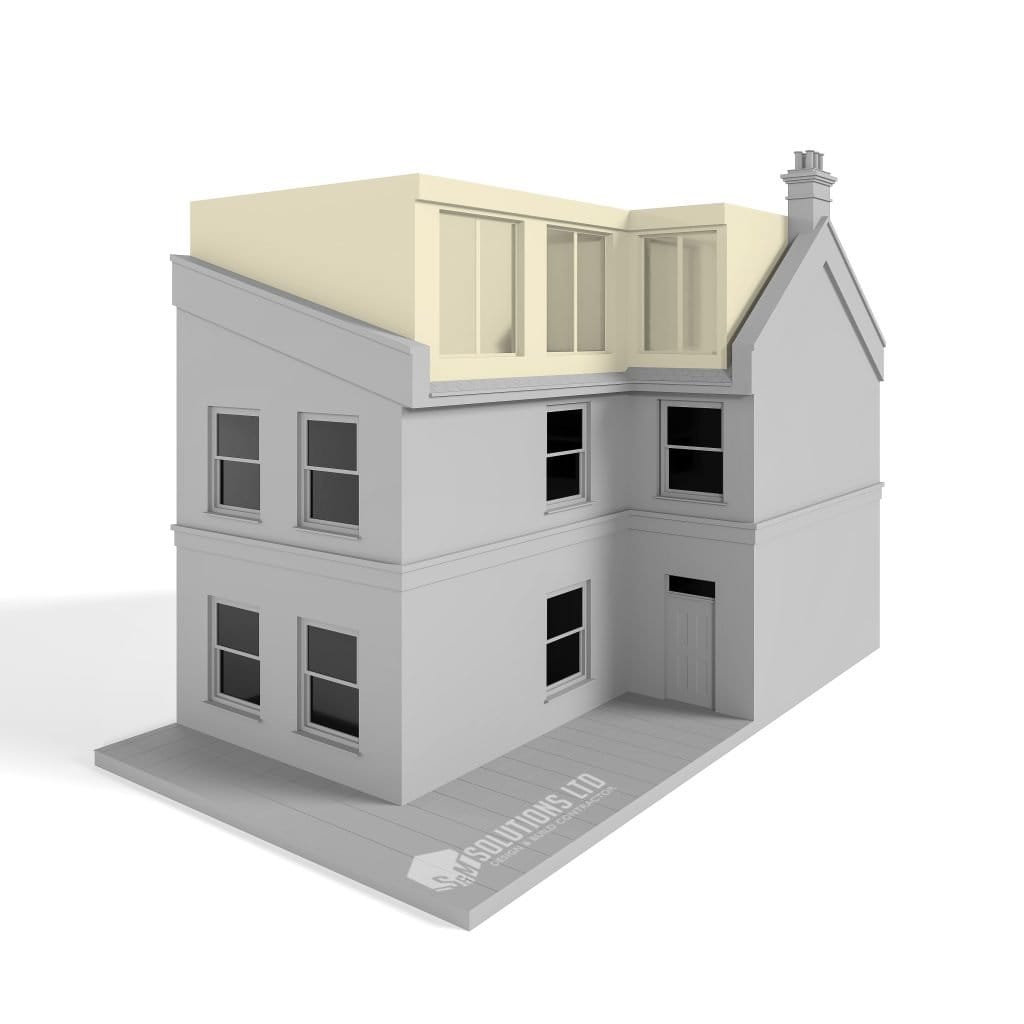 L shaped dormer render from S & M Solutions Ltd