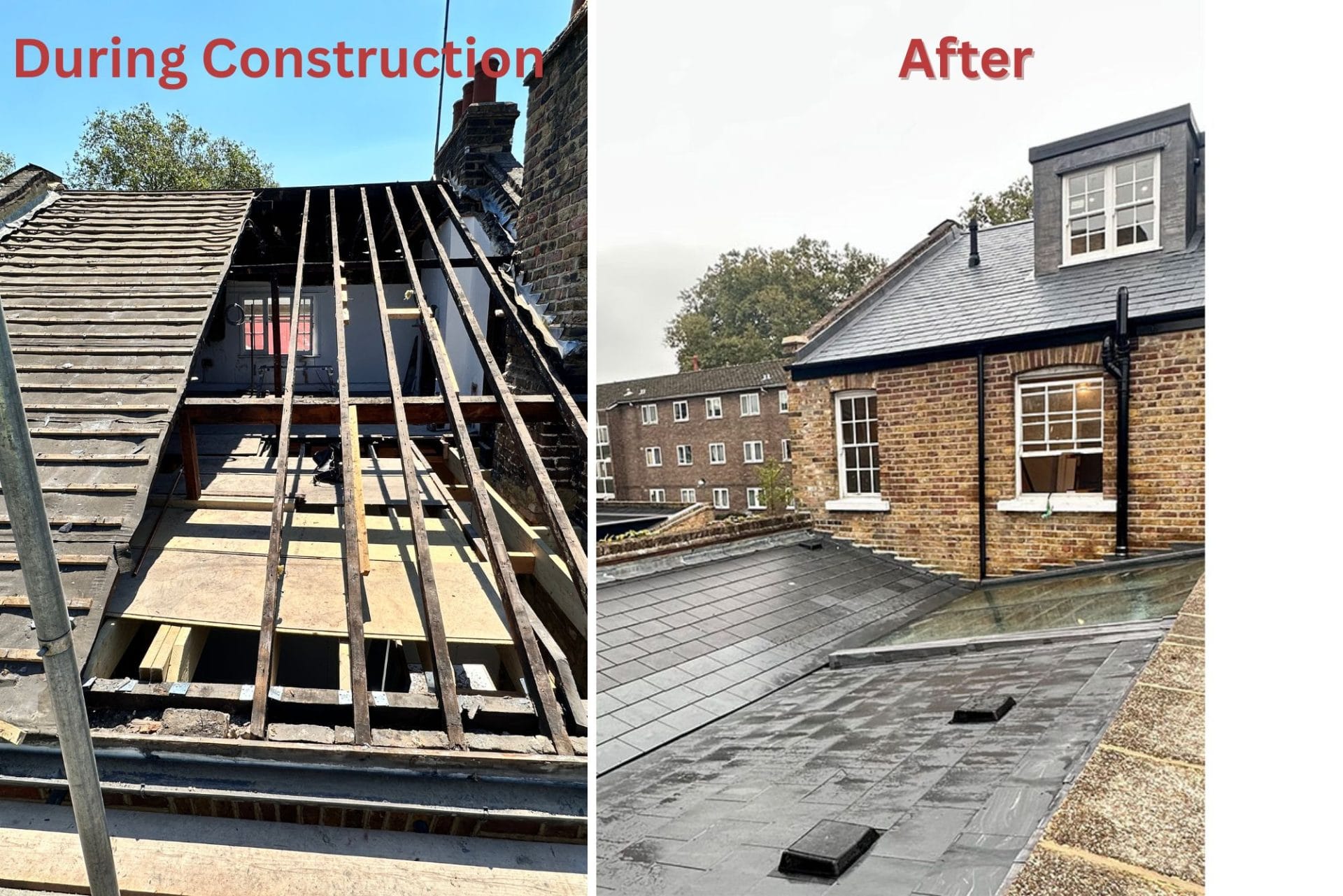 Dormer loft conversion with butterfly roof and integrated glass feature by S & M Solutions Ltd