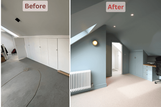 Before and After Loft renovation picture